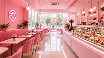 Pink Waffle ferah mağaza deneyimi ve modern konsept