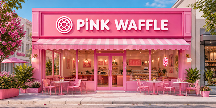 Pink Waffle waffle bayilik mağaza konsepti