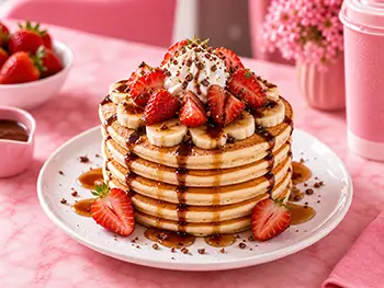 Pink Waffle meyveli pankek kategorisi